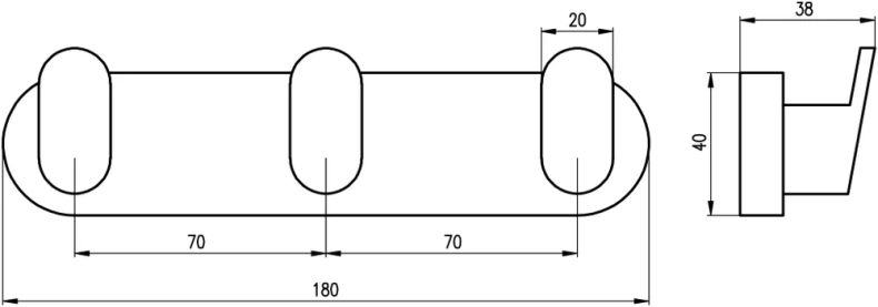 Крючок тройной Rav Slezak Yukon черный матовый YUA0105CMAT - 1