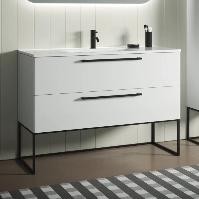 Тумба с раковиной Sanvit Сити 120 белый глянец - 1