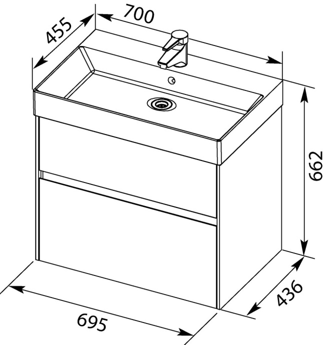 Тумба для комплекта Aquanet Бруклин 70 203959 - 12
