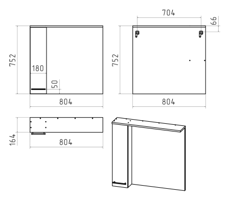 Зеркало-шкаф Misty Крафт 80 левое белое - светлое дерево П-Кра-02080-011Л - 2