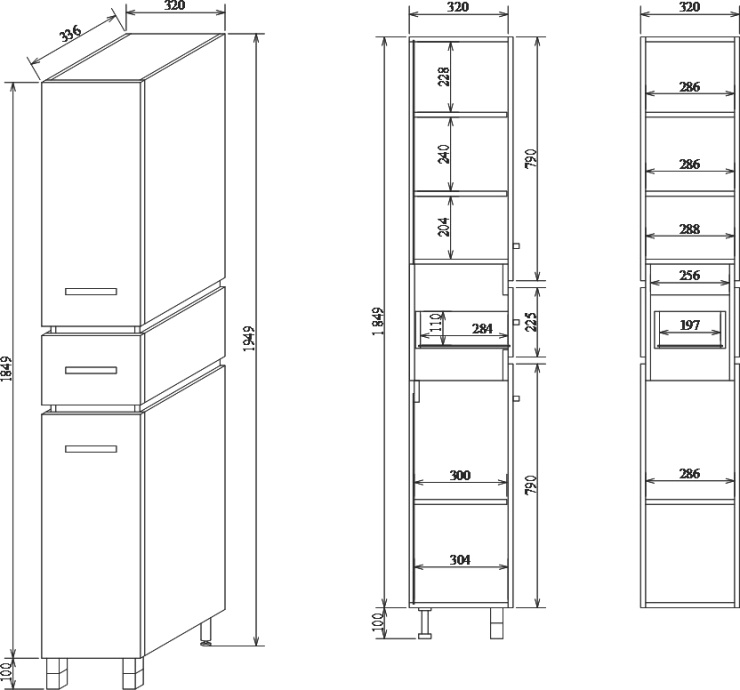 Шкаф-пенал Sanflor Техас R, орегон С0000001977 - 2
