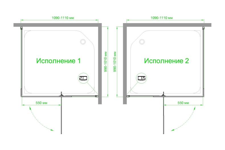 Душевой уголок Royal Bath HPVD 110х70 профиль белый стекло матовое RB7110HPVD-C - 3