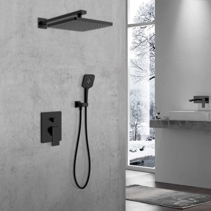 Душевой комплект встраиваемый Vincea Next черный матовый VSFW-1N1MB - 1