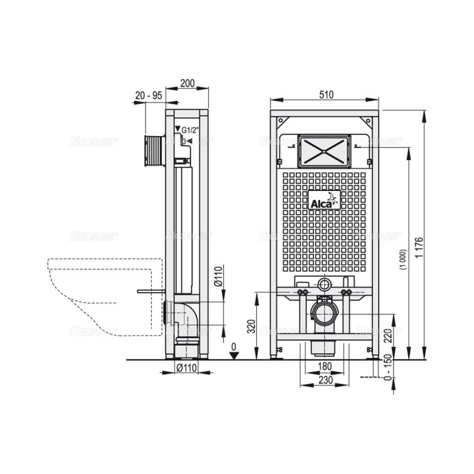 Инсталляция для унитаза AlcaPlast   AM116/1120 - 1