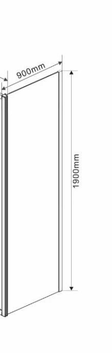 Боковая стенка Vincea Garda 90х190 профиль сталь стекло прозрачное VSG-1G900CLGM - 1