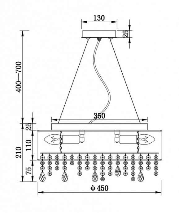 Подвесной светильник Maytoni Manfred MOD600PL-06W - 3
