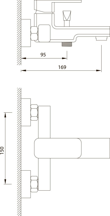 Смеситель для ванны Elghansa Mondschein хром  2320233 - 1