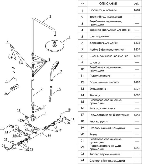 Душевая стойка Wasserkraft A13302 - 7