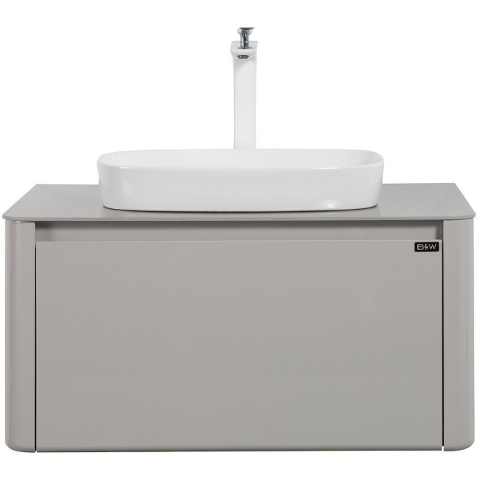 Тумба с раковиной Black&White Universell 80 серая глянцевая 915800 - 0