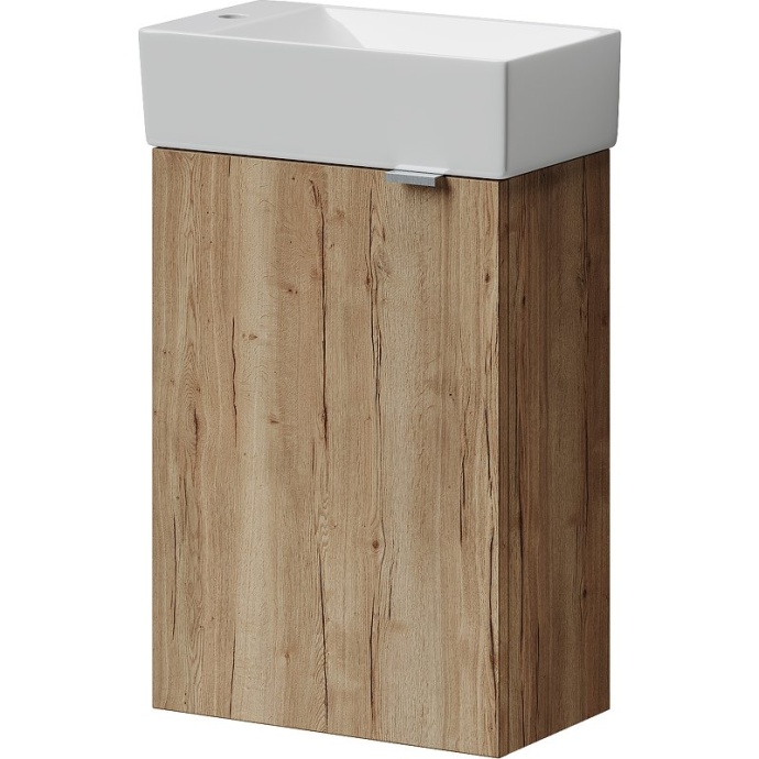 Тумба под раковину подвесная левая Sancos Mini 37 светлое дерево MN35EGL - 0