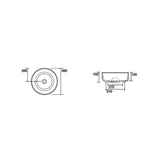 Kerasan Nolita Раковина чаша d 40 h 15см,, без отв под смеситель, цвет белый матовый 534430 - 2