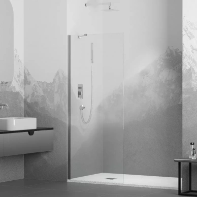 Душевая перегородка RGW Walk In 110х195 хром стекло прозрачное 351011011-11 - 0