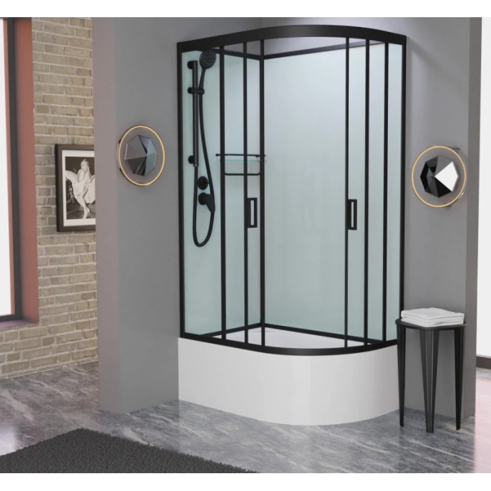 Душевая кабина Frank 120х80 черная левая стекло матовое 20075 - 2