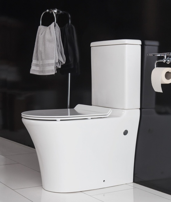 Унитаз-компакт BelBagno Deluca BB343CPR безободковый с бачком BB343T и сиденьем микролифт BB2011SC - 1