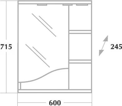 Зеркало-шкаф Onika Виола 60 L с подсветкой, белый  206003 - 1