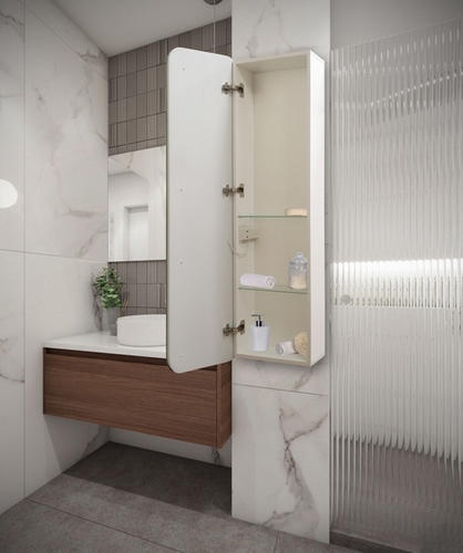 Зеркало-шкаф Azario Поинтианак 135х45 белый  LED-00002360 - 1