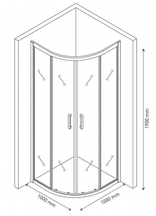 Душевой уголок Berges Solo R 100х100 хром 061120 - 2