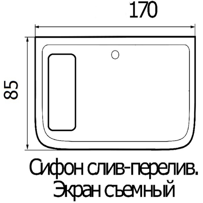 Ванна акриловая прямоугольная River Wemor 170/85/55 S  10000005548 - 2