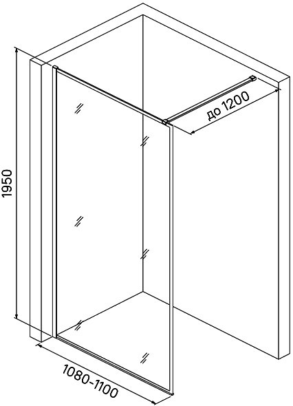 Душевая перегородка Iddis Slide SLI8BS7i23 Walk In 110x195 - 9