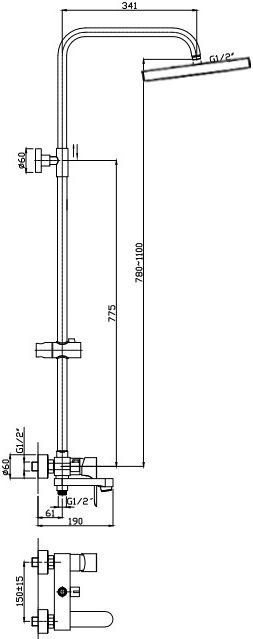 Душевая стойка Orange Otto M22-811cr - 4