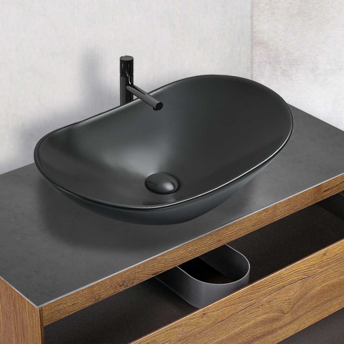 Накладная раковина Vincea 72х36 черная VBS-508MB - 1