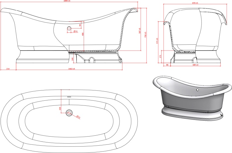 Ванна из искусственного камня Астра-Форм Мальборо 190x86 01010031 - 7