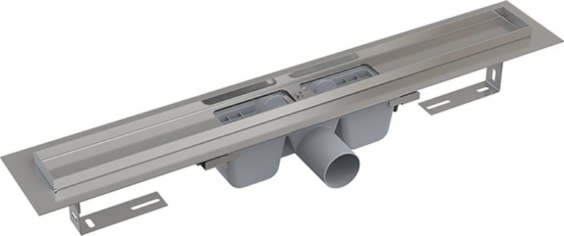 Водоотводящий желоб с порогами для перфорированной решетки горизонтальный сток, 650 мм, APZ1S-650 - 0