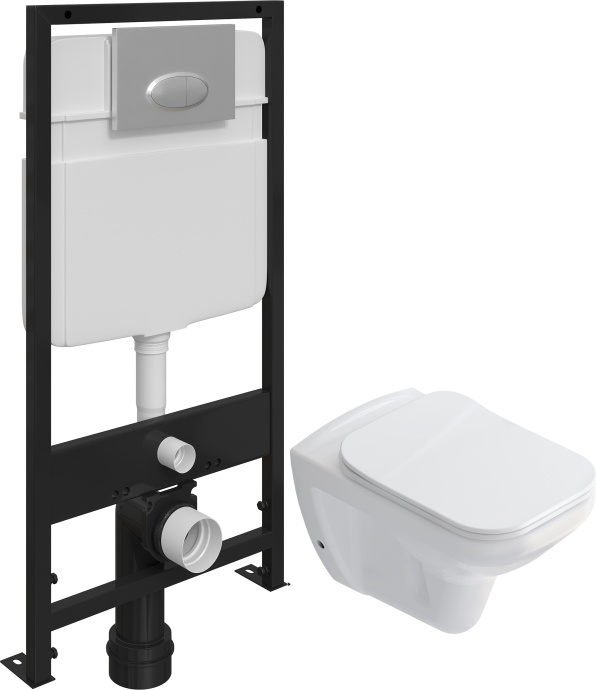 Комплект Унитаз подвесной STWORKI Дублин SETK3504-0605 с микролифтом + Система инсталляции для унитазов EWRIKA ProLT 0026-2020 с кнопкой смыва 0050 хром матовый 559912 - 0