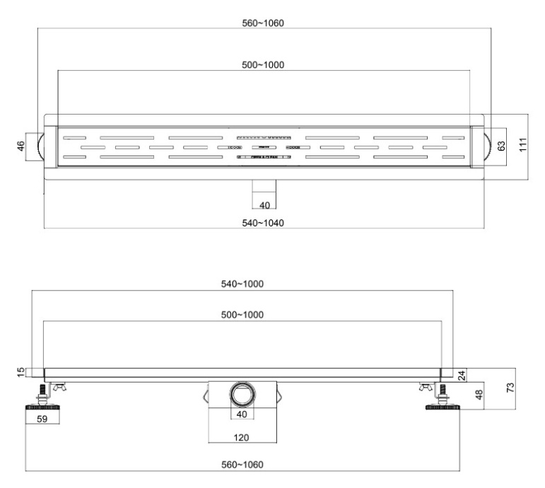 Душевой лоток Esbano Meta 70 золото матовый ESTRMETNICE70SG - 1
