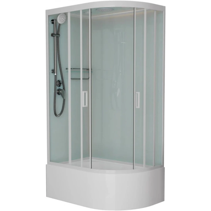 Душевая кабина Frank 120х80 левая белая стекло матовое 20036 - 0