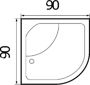 Поддон душевой полукруглый River Wemor 90/44 C  10000002426 - 4