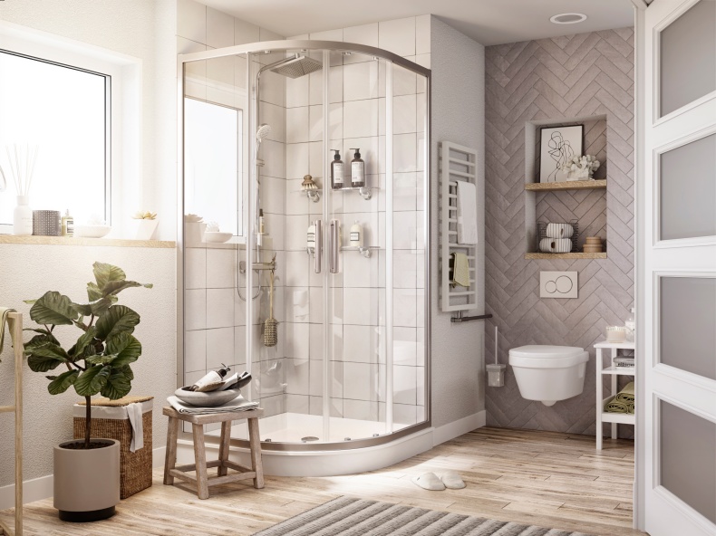 Душевой уголок STWORKI Хельсинки DE018RL9595200 95x95 см профиль хром матовый 3GW019TTKK000 - 1