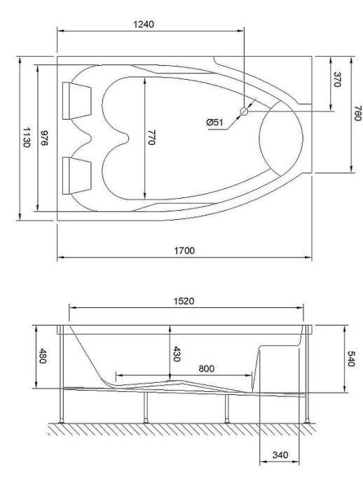 Акриловая ванна Royal Bath Shakespeare 170х110 правая белая RB652100SB-R - 1