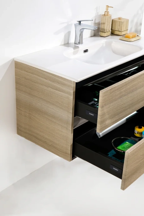 Тумба под раковину Armadi Art Vallessi 100 светлое дерево 837-100-L - 8