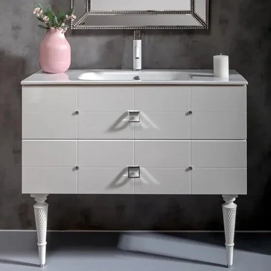 Тумба под раковину Armadi Art Vallessi Avangarde Piazza 100 белый - хром 841-100-WCR - 0