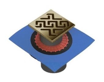 Душевой трап Berges Zentrum Antik 15х15 бронза 094465 - 0