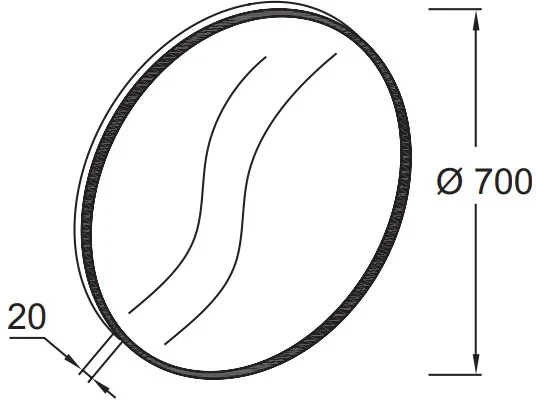 Зеркало Jacob Delafon Odeon Rive Gauche 70 черный сатин EB1177-S14 - 3
