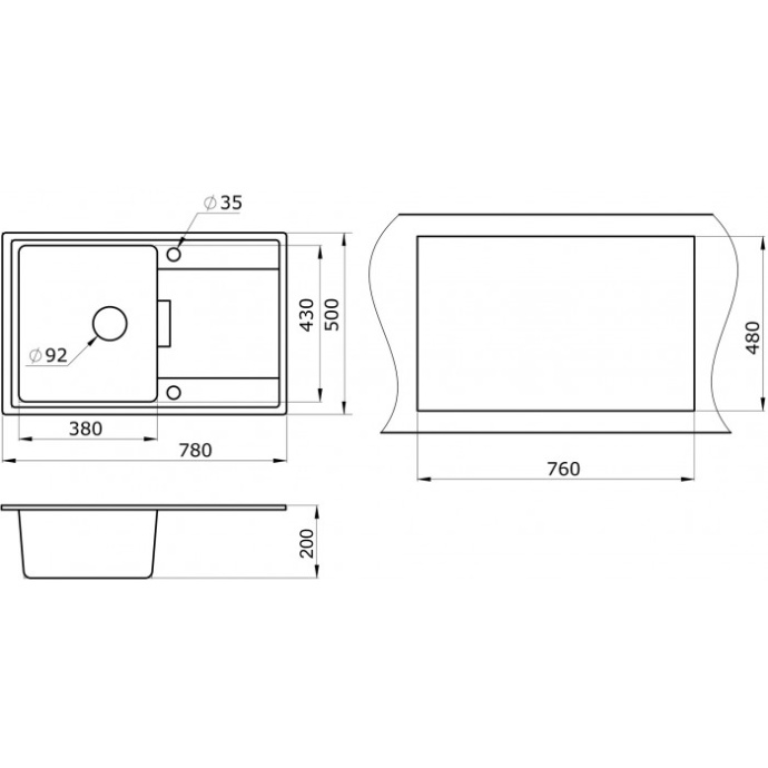 Мойка кухонная Paulmark Flugen 78 серый матовый PM217850-GRM - 3