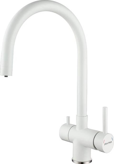 Смеситель для кухни Paulmark Heller белый матовый He213218-431 - 0