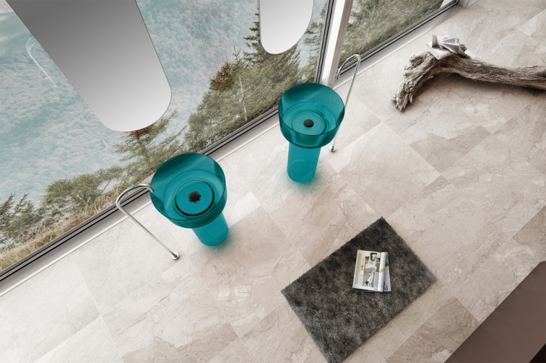 Раковина напольная Abber Kristall 45 бирюзовый AT2702Aquamarin - 2