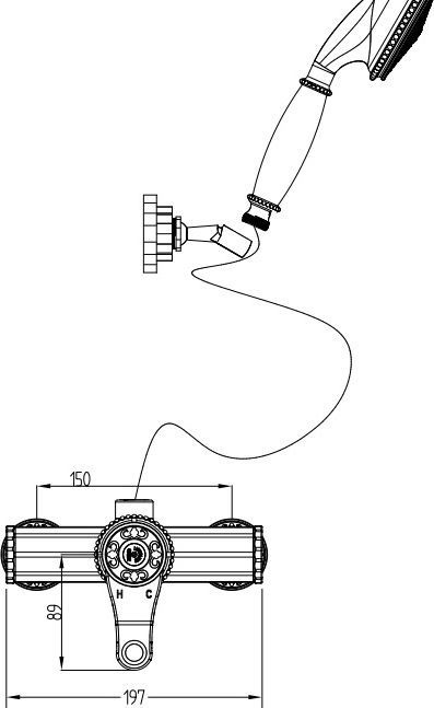 Смеситель для душа Bronze de Luxe Windsor бронза  10123 - 2