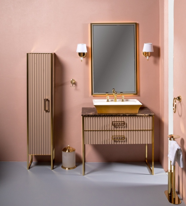 Зеркало Armadi Art Monaco 70х110 с подсветкой бежевый - золото 566-CPG - 1