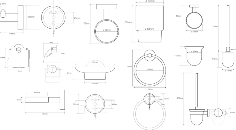 Набор Bemeta Omega 6 предметов 204601 - 7