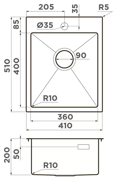 Мойка кухонная Omoikiri Akisame графит  4997011 - 2