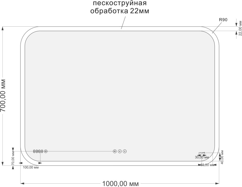Зеркало Cersanit LED 070 pro 100,с bluetooth, микрофоном и динамиками KN-LU-LED070*100-p-Os - 2