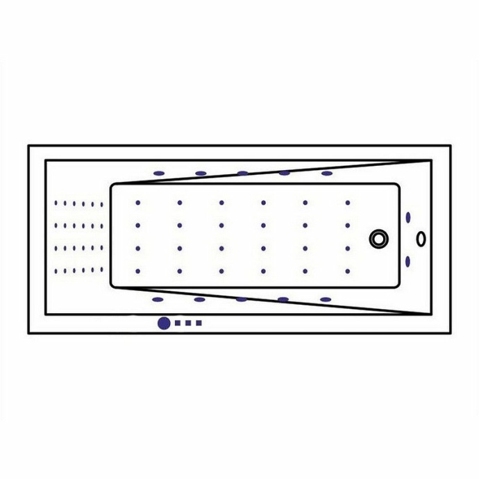 Ванна акриловая WHITECROSS Wave Slim Nano 170x75 с гидромассажем белый - хром 0111.170075.100.NANO.CR - 8