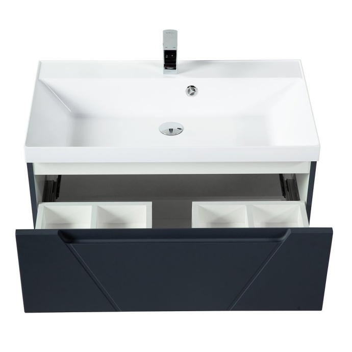 Тумба под раковину BelBagno Vittoria 80 черный матовый VITTORIA-800-2C-SO-GO-P - 6