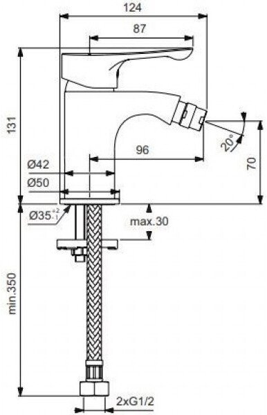 BA414AA WAVE Смеситель для биде - 1