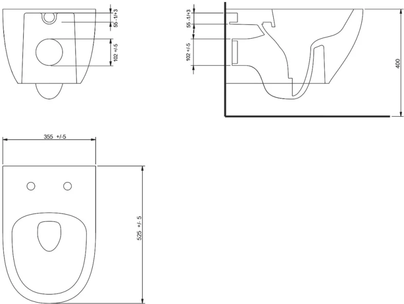 Унитаз подвесной beWash Bogen черный матовый с функцией биде и сиденьем микролифт 88303270 - 4