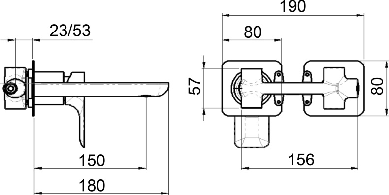 Смеситель для раковины Remer Infinity I15P С ВНУТРЕННЕЙ ЧАСТЬЮ - 1